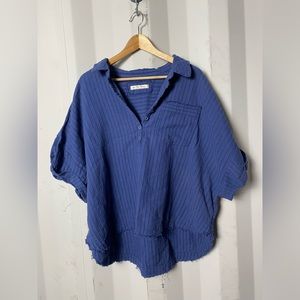 We The Free Boxy Cropped Collared Shirt S